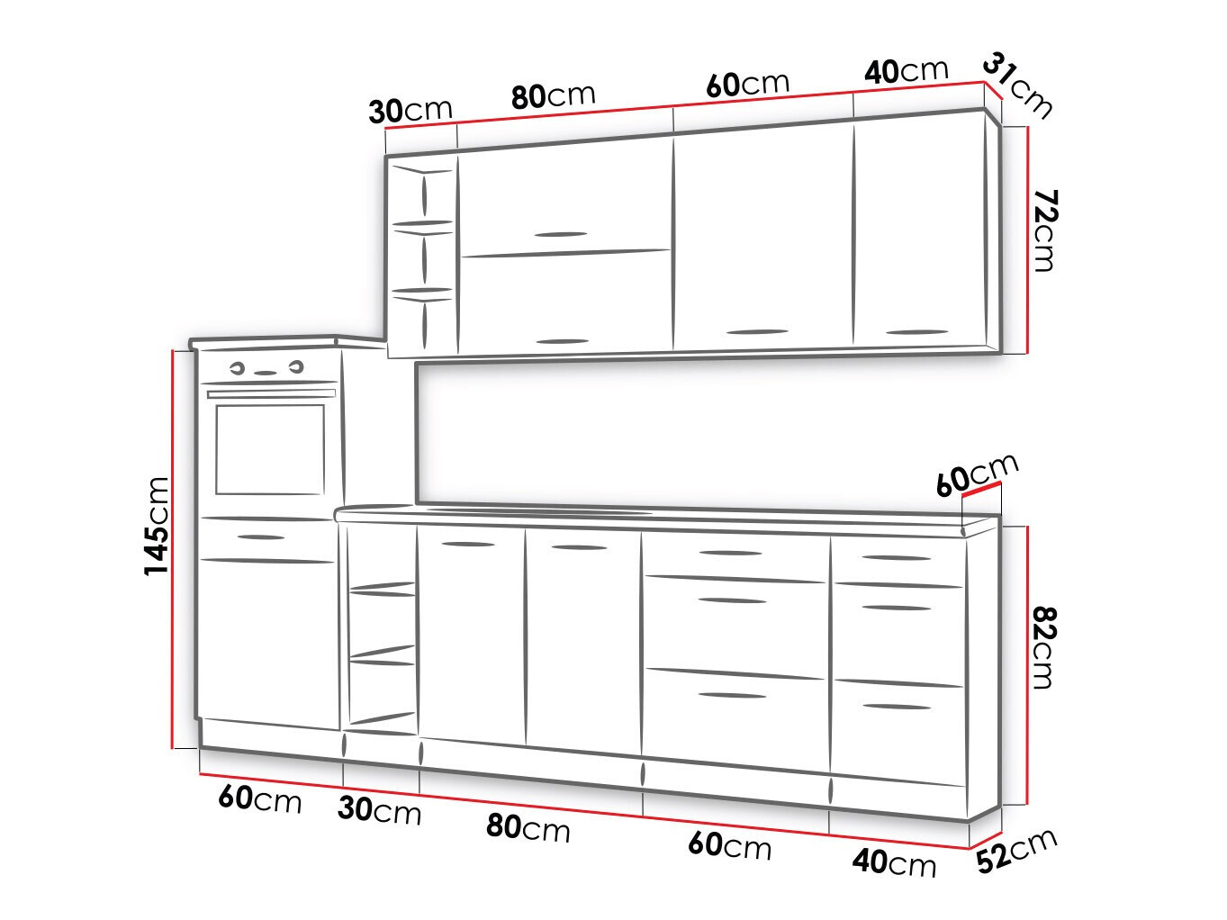 Cuisine complète modulaire Wood Grey 137