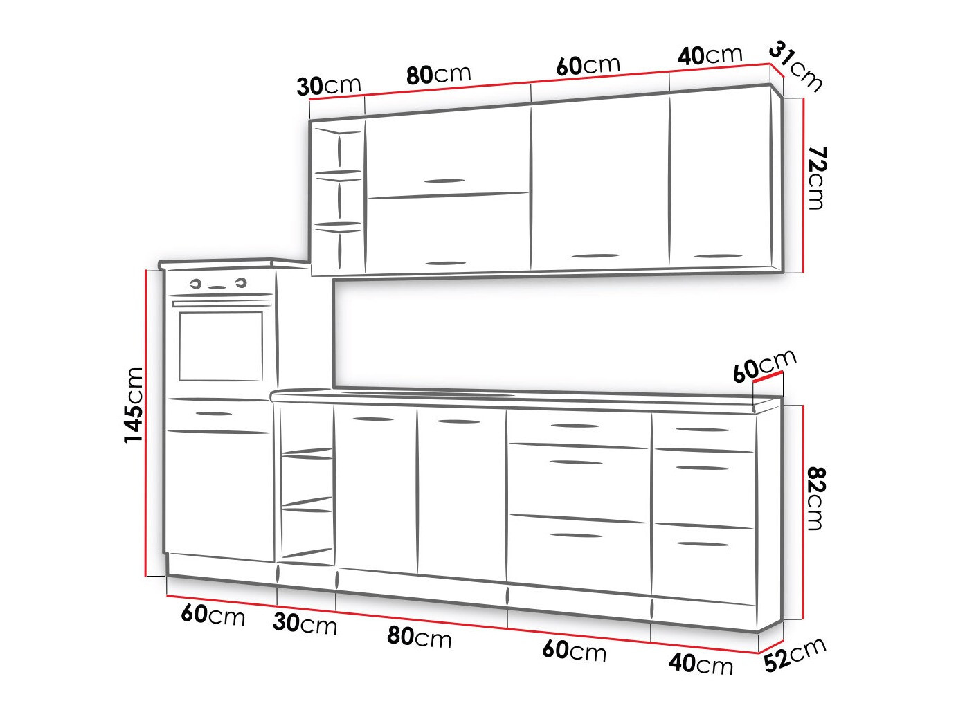 Cuisine complète modulaire Wood Grey 137