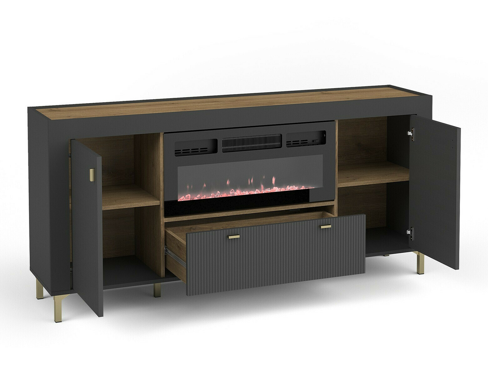 Ensemble de salon Mormavu 115 (Noir mat)