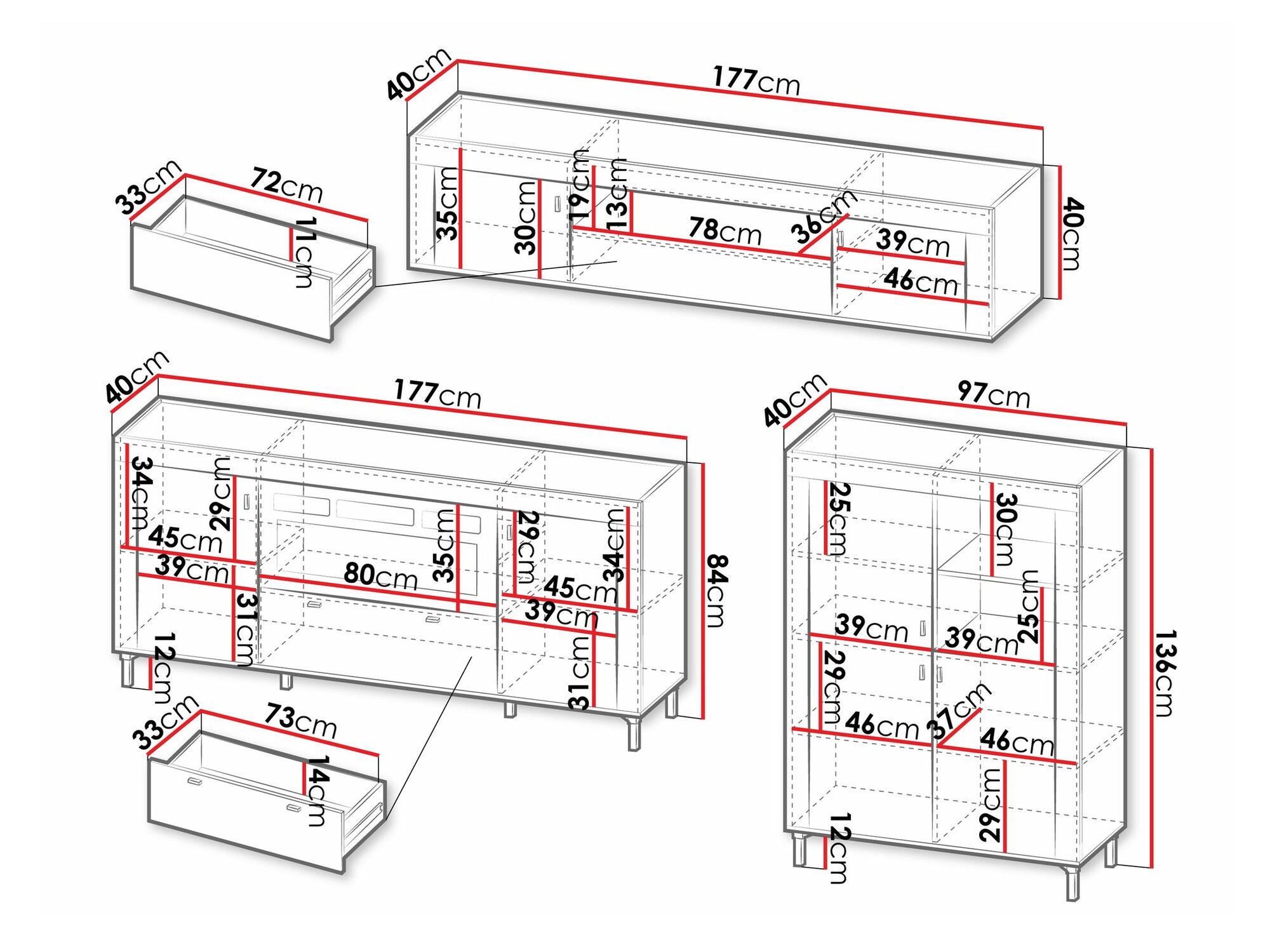 Ensemble de salon Mormavu 115 (Noir mat)
