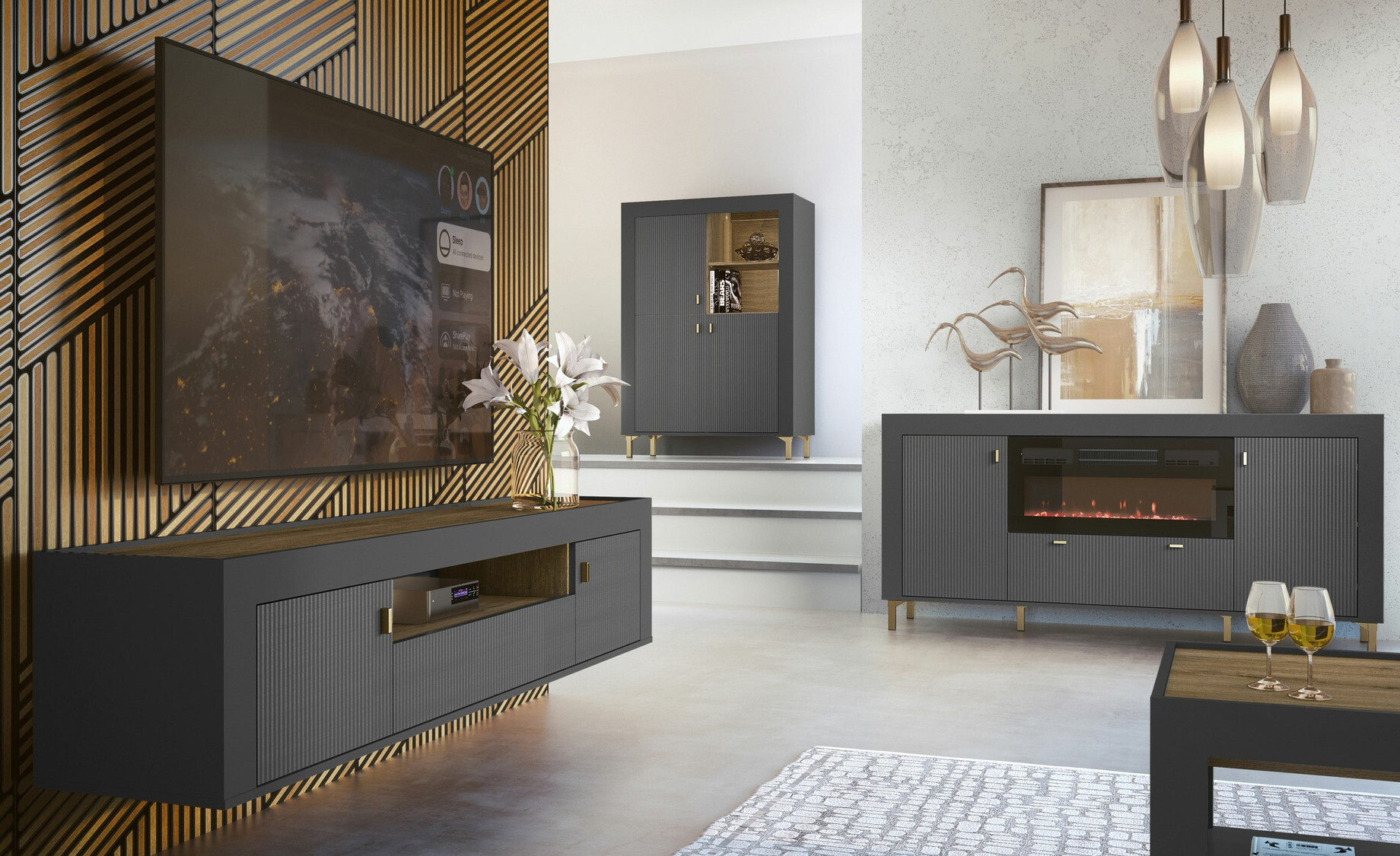 Étagère Mormavu 105 (Noir mat)