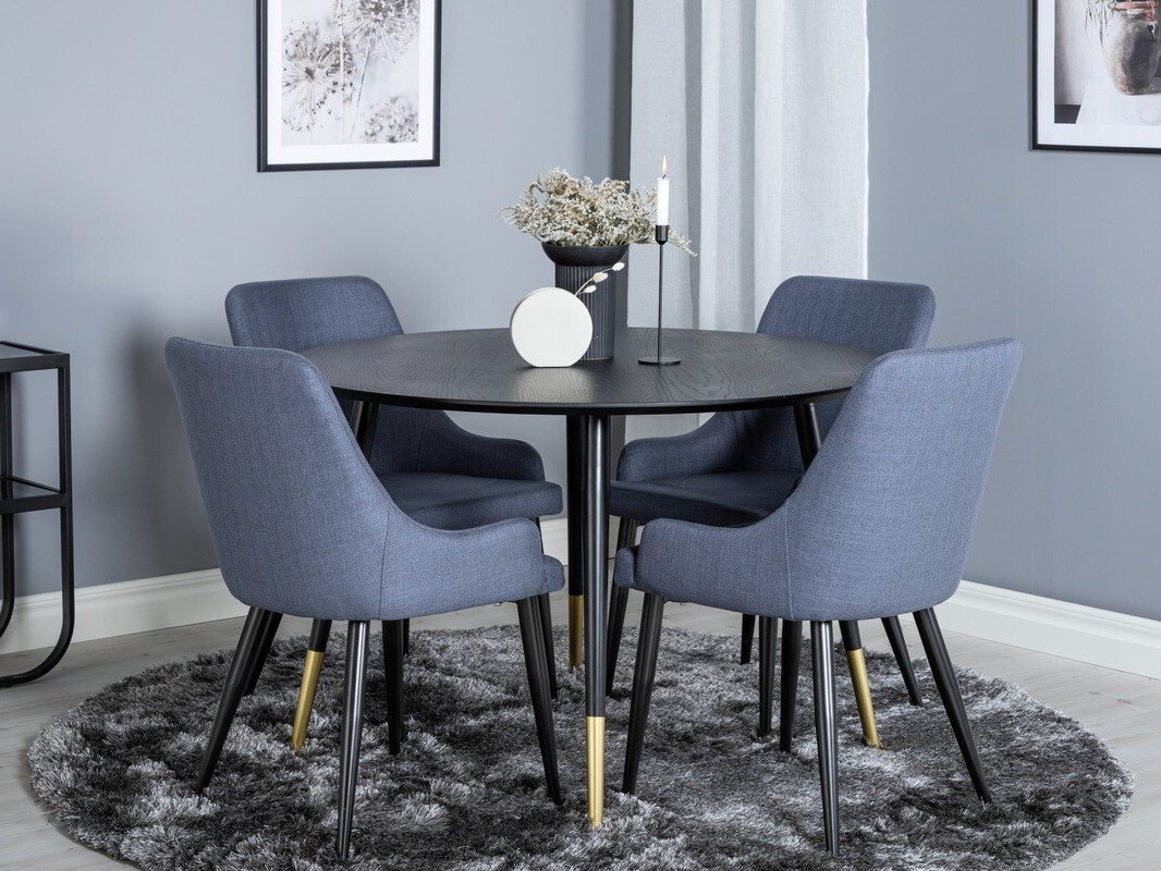 Salle à manger complète Dallas 1181 (Bleu + Noir)