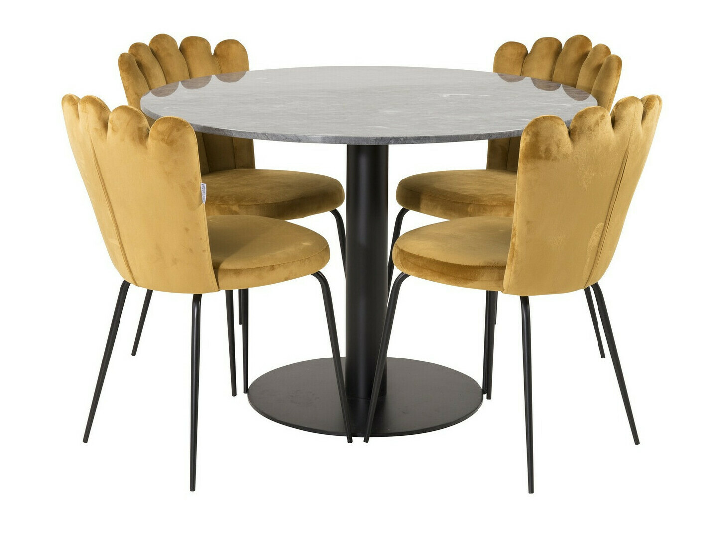 Salle à manger complète Dallas 2624 (Jaune + Noir)