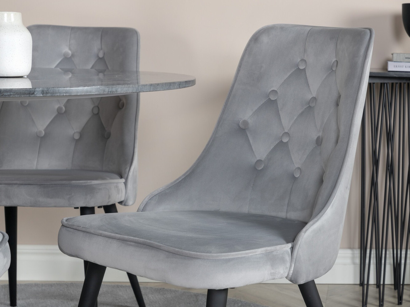 Salle à manger complète Dallas 2671 (Gris + Noir)