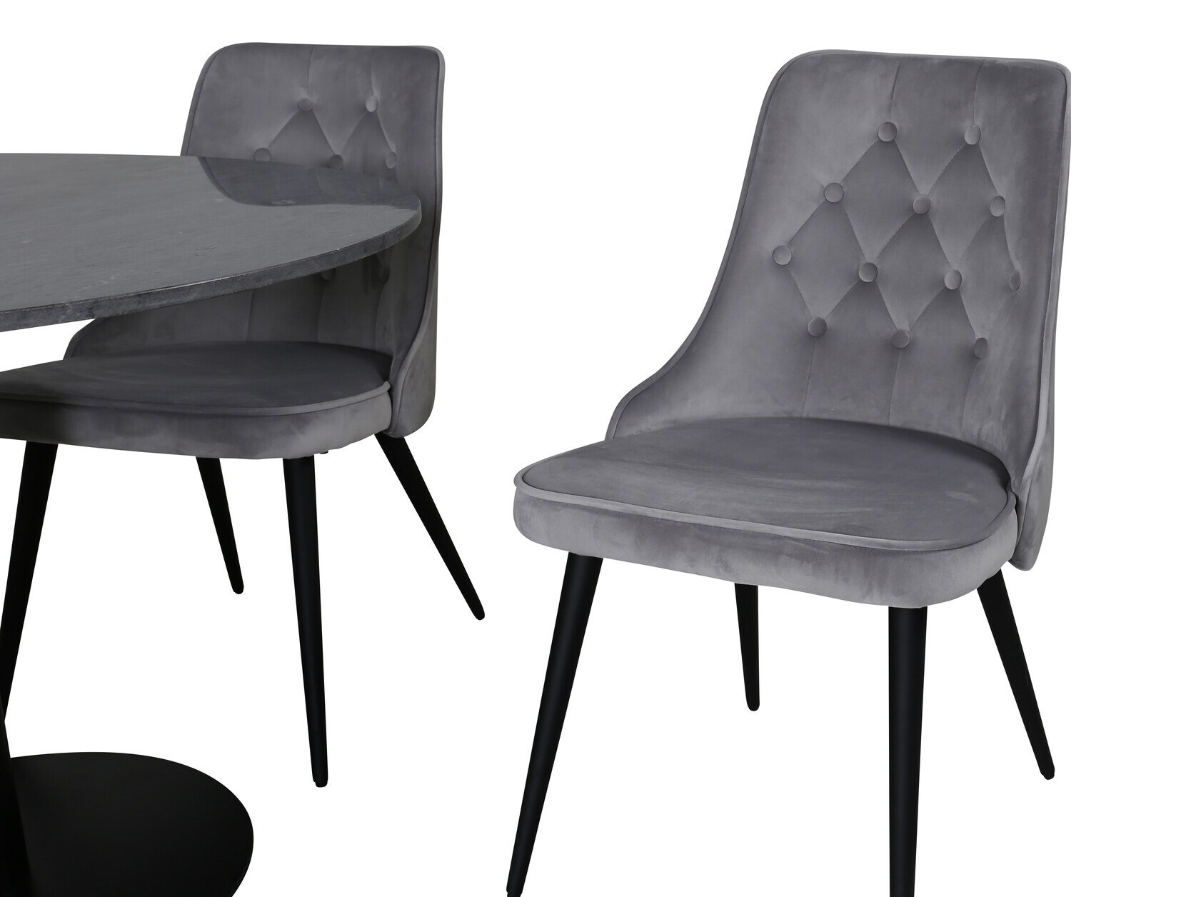 Salle à manger complète Dallas 2671 (Gris + Noir)