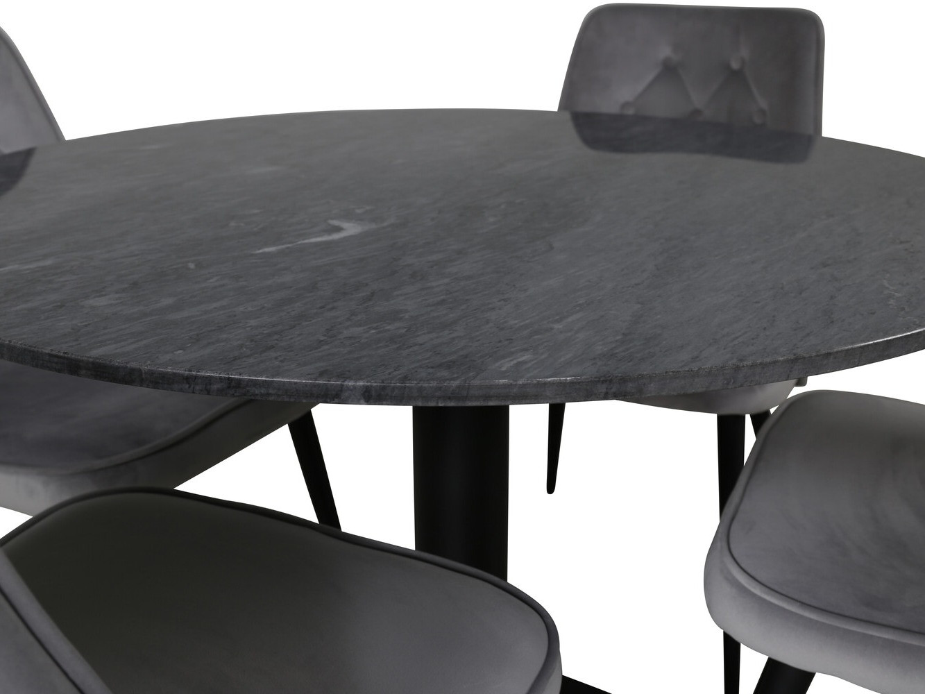 Salle à manger complète Dallas 2671 (Gris + Noir)