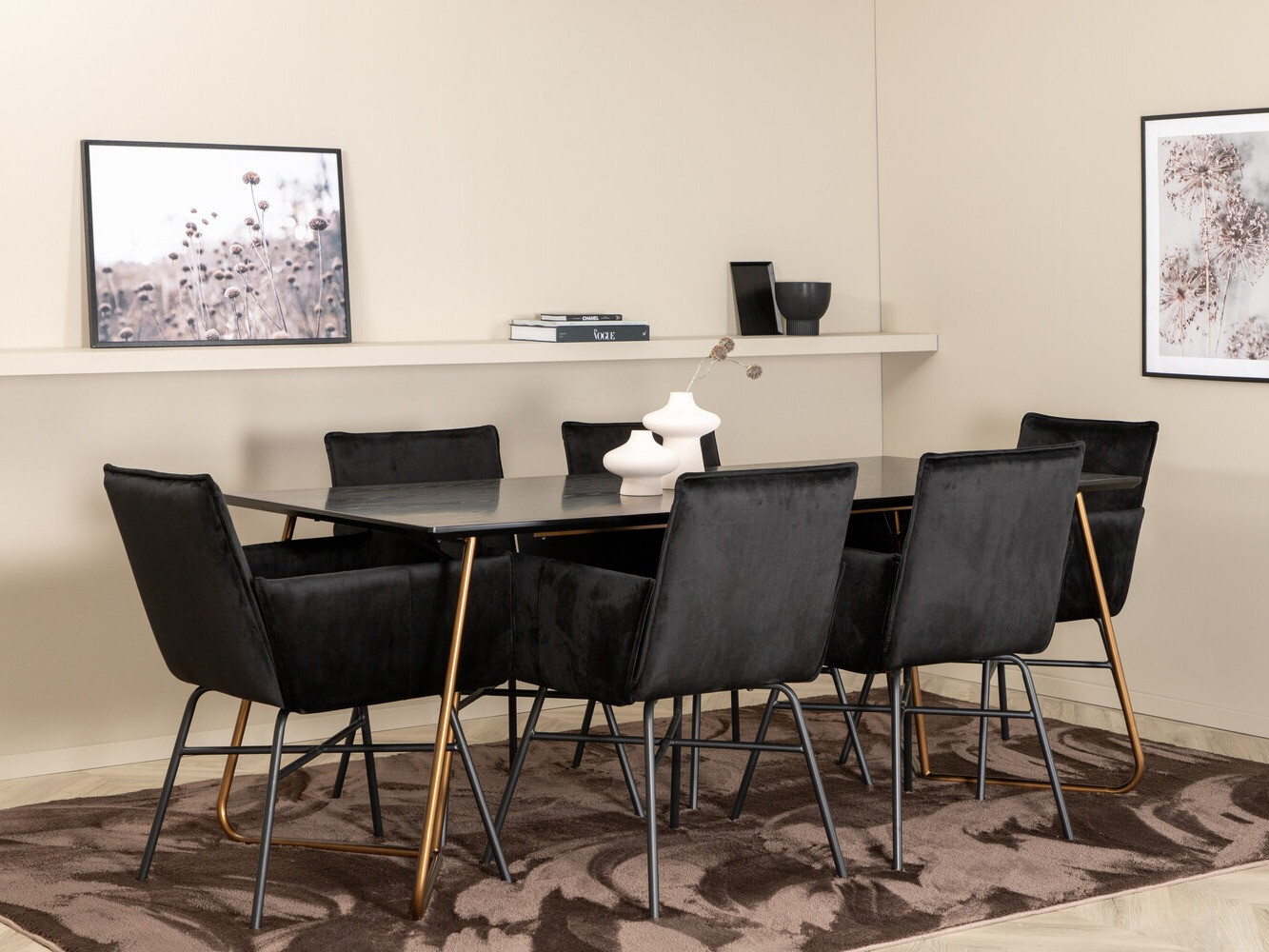 Salle à manger complète Dallas 2718 (Noir)