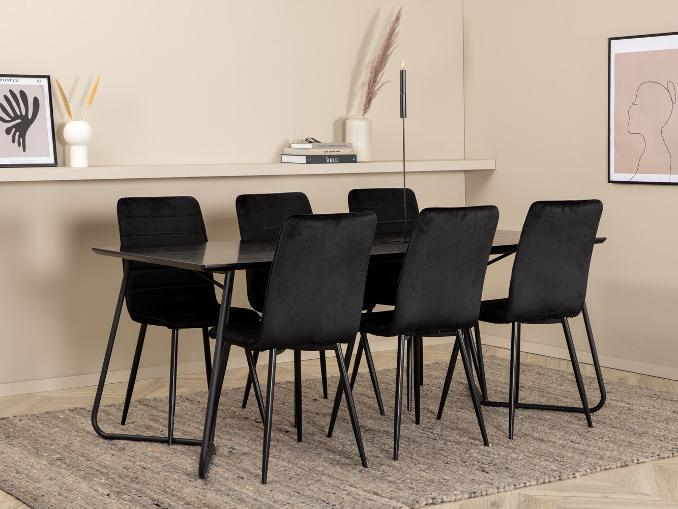 Salle à manger complète Dallas 2721 (Noir)