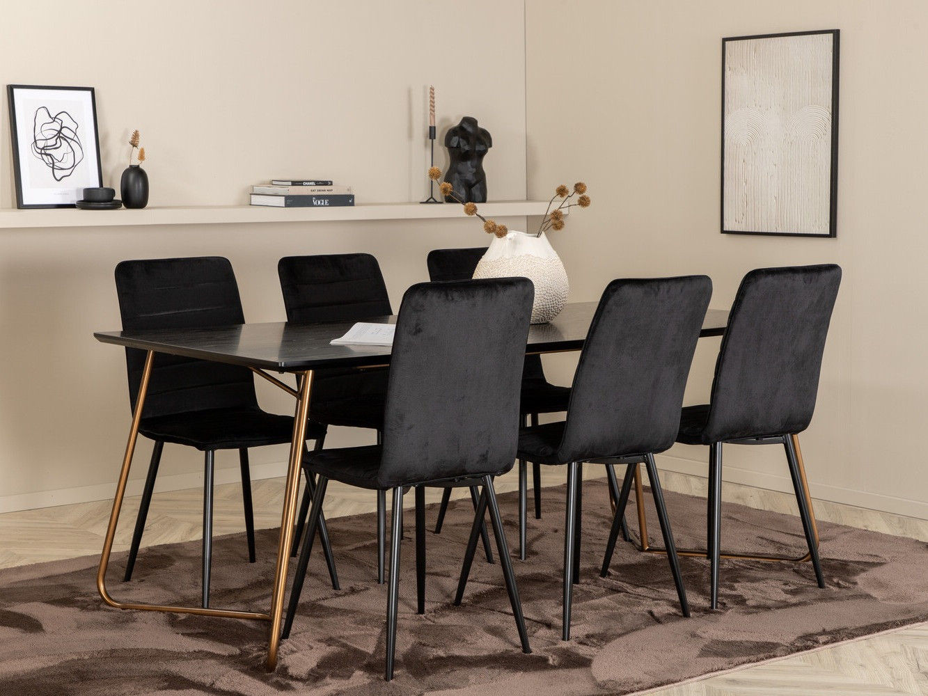 Salle à manger complète Dallas 2724 (Noir)