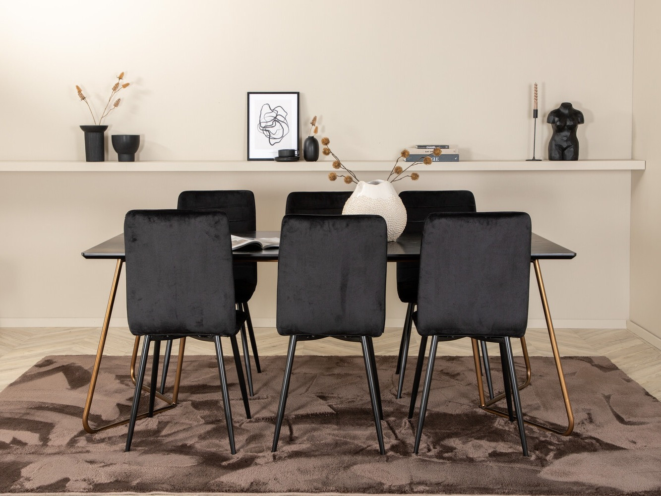 Salle à manger complète Dallas 2724 (Noir)