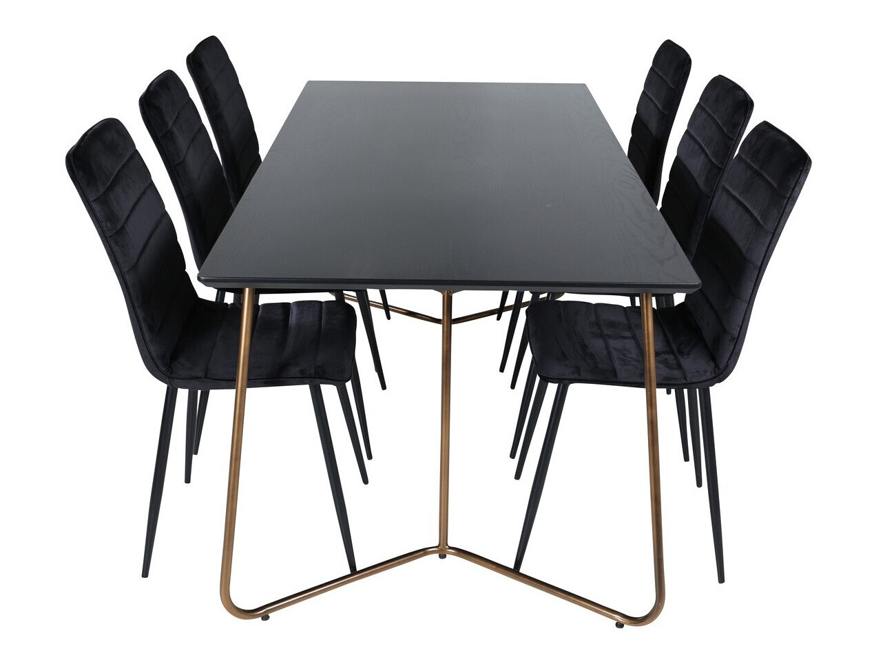 Salle à manger complète Dallas 2724 (Noir)