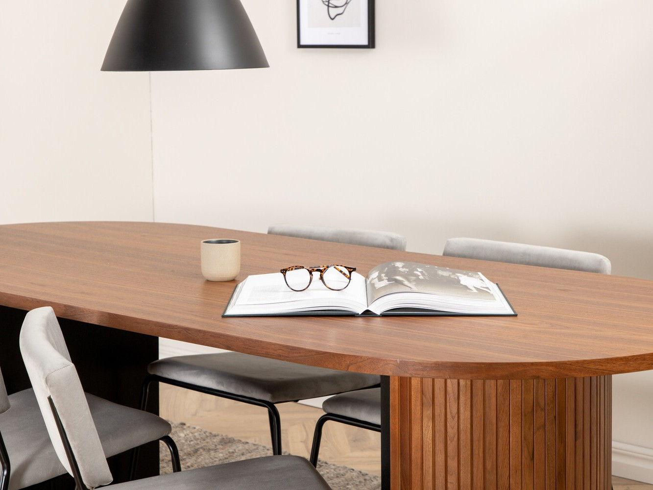 Salle à manger complète Dallas 2741 (Gris clair + Noir)
