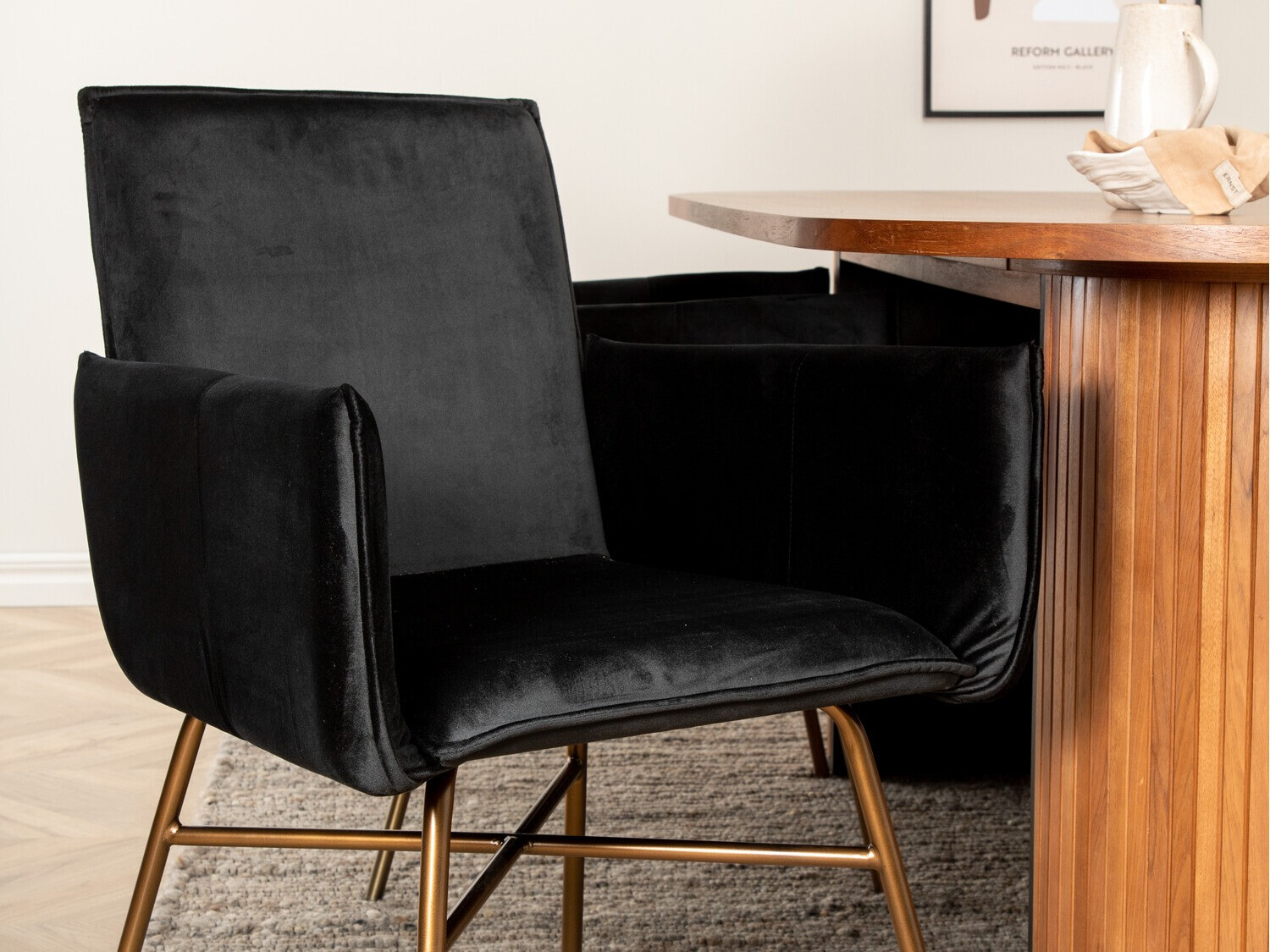 Salle à manger complète Dallas 2757 (Noir + Cuivre)