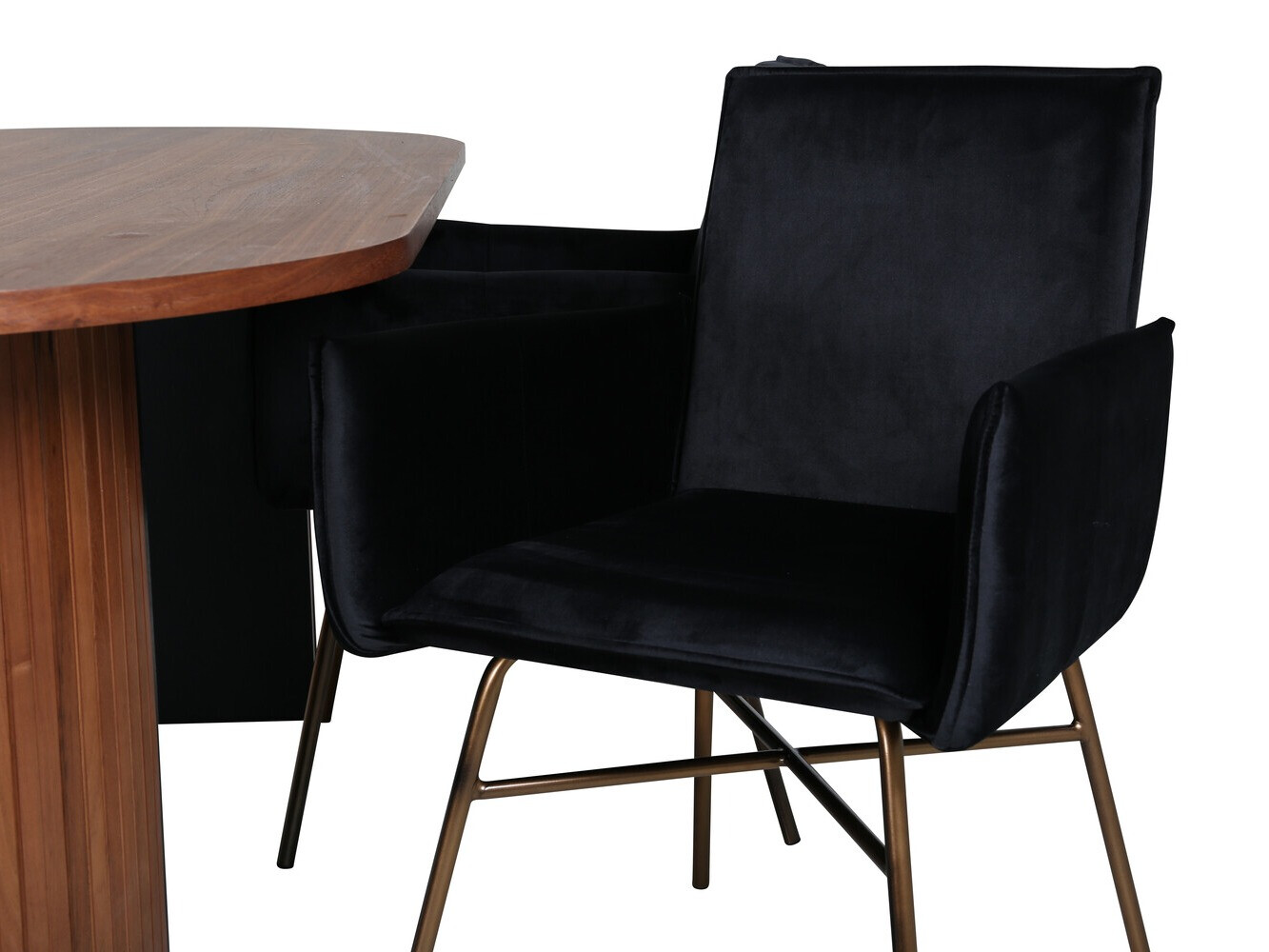 Salle à manger complète Dallas 2757 (Noir + Cuivre)