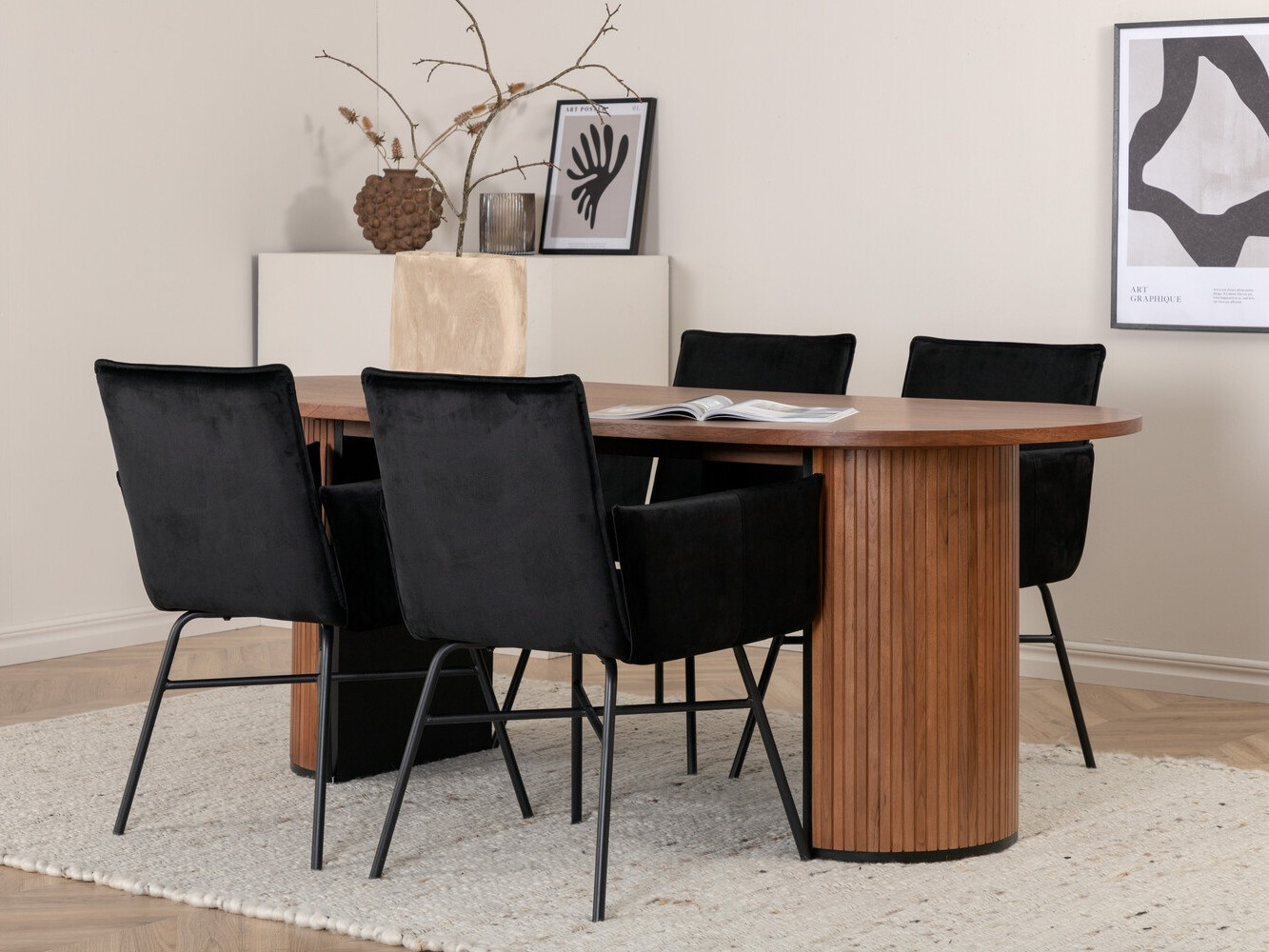 Salle à manger complète Dallas 2757 (Noir)