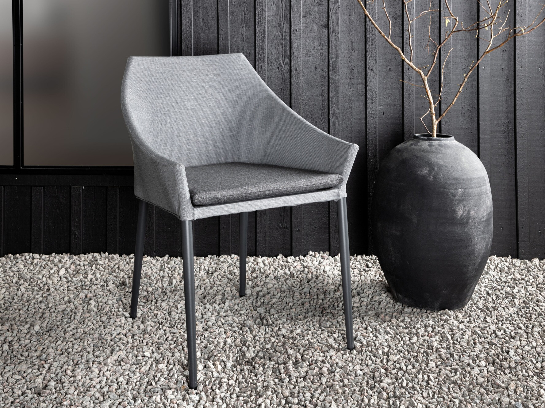 Chaise de jardin Dallas 2563 (Noir + Gris)