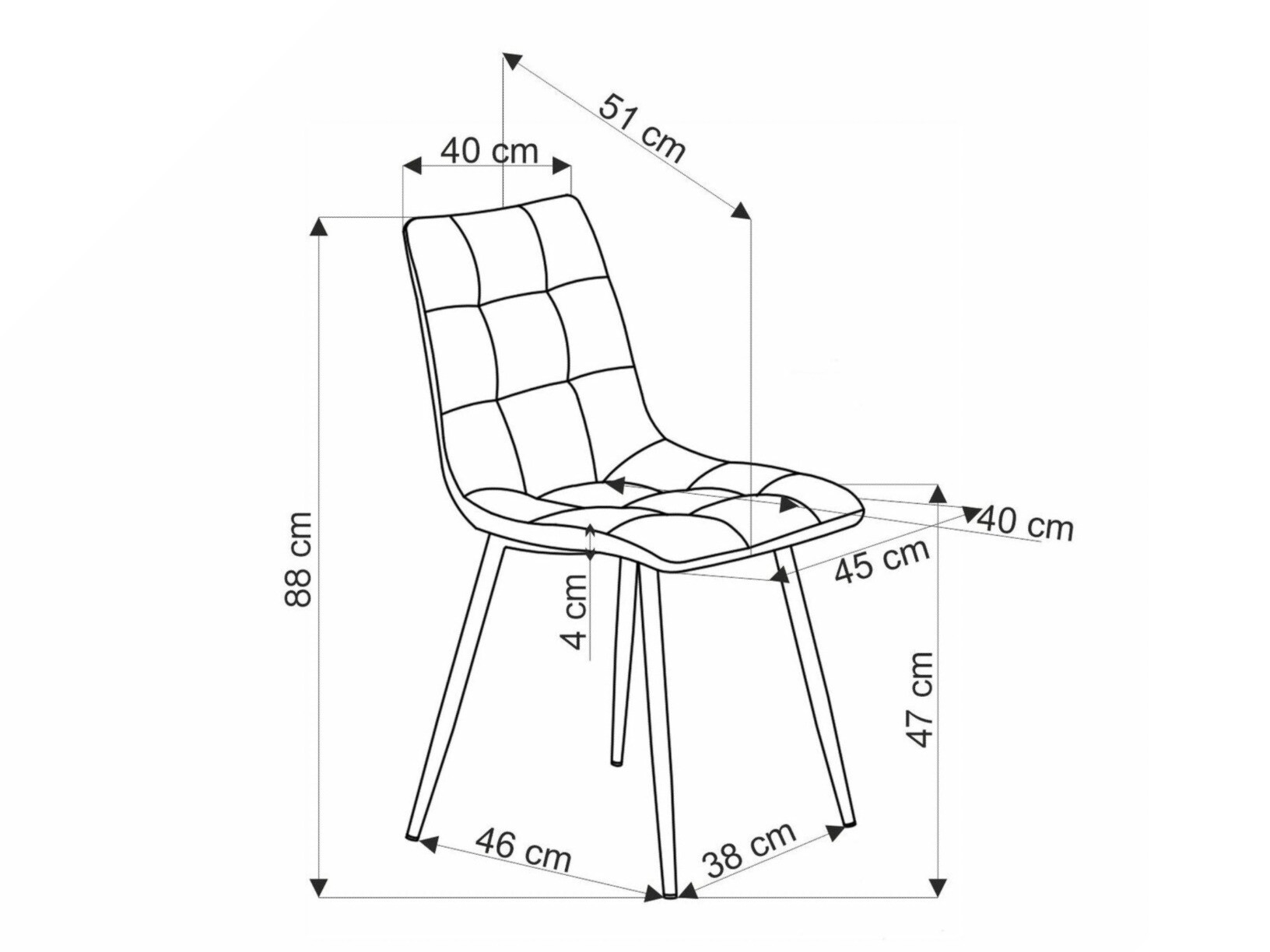 Chaise Houston 1783 (Gris)