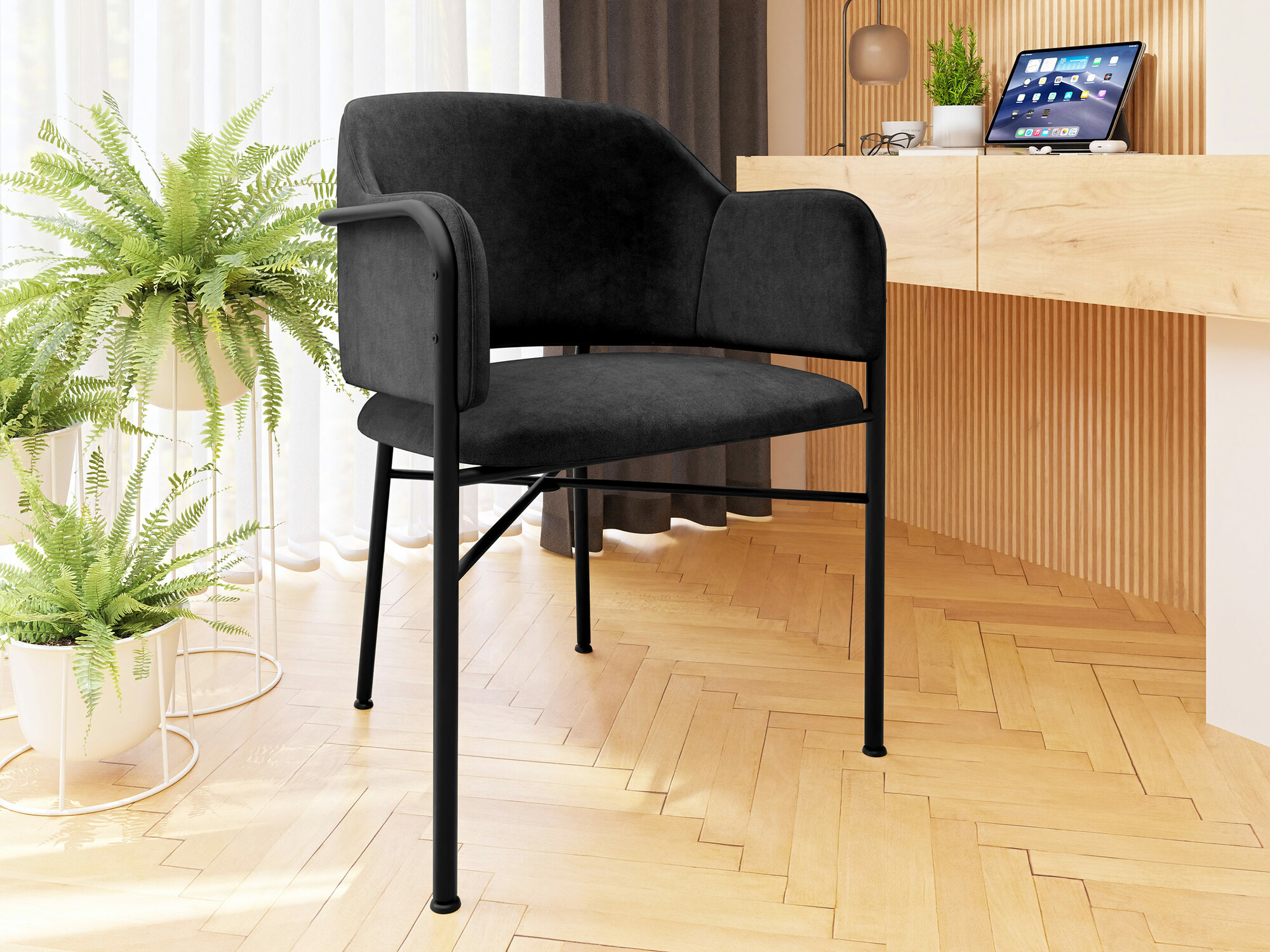 Chaise Jackson 113 (Noir + Magic Velvet 2219)