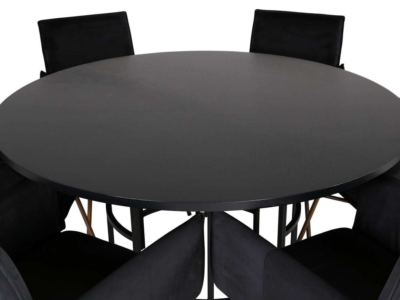Salle à manger complète Dallas 2391 (Noir + Laiton)