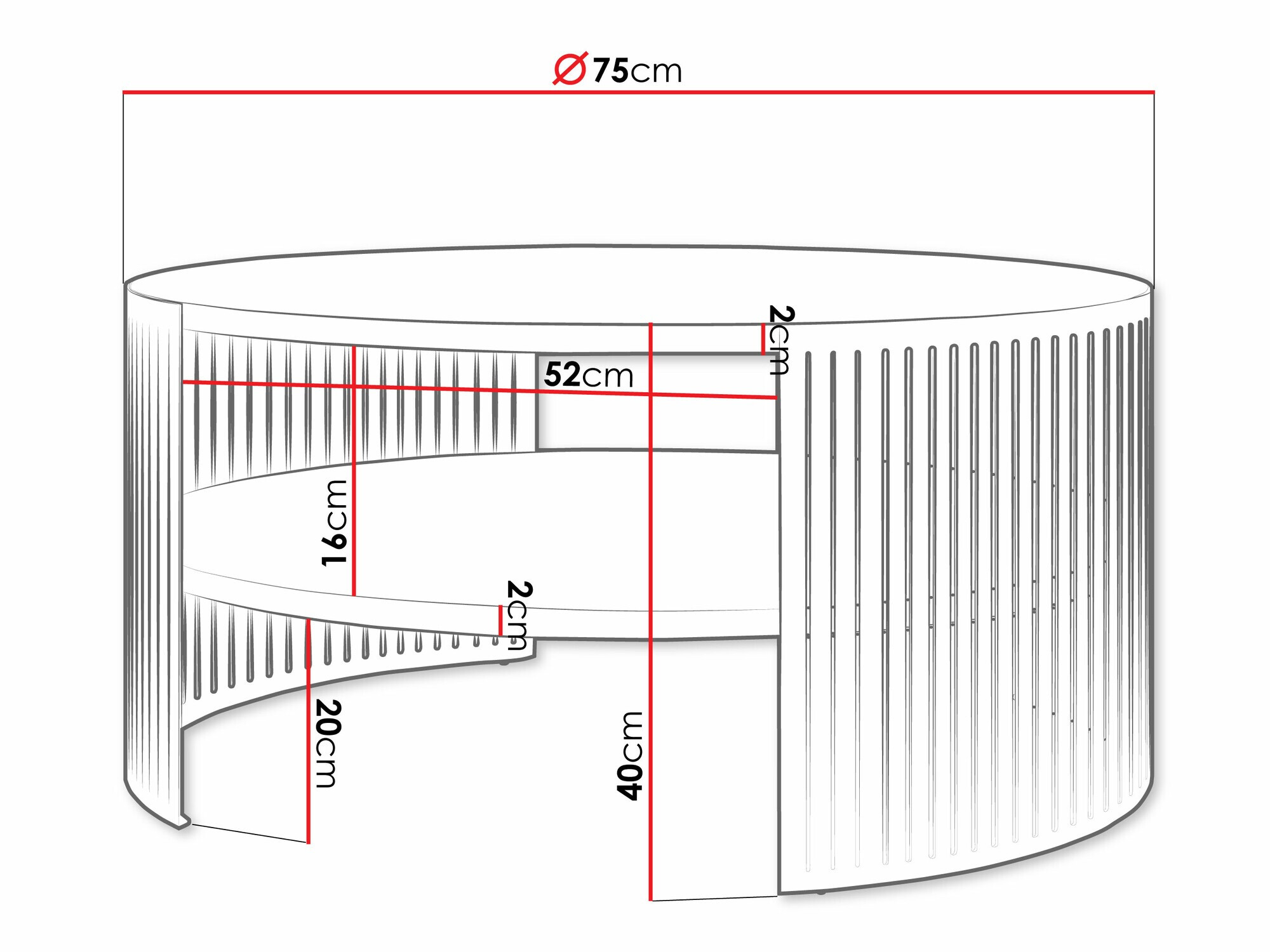 Table basse Civer (Noir + Graphite)