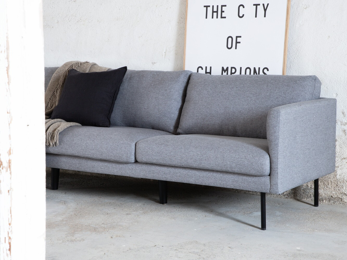 Canapé Fercame 103 (Gris + Noir)