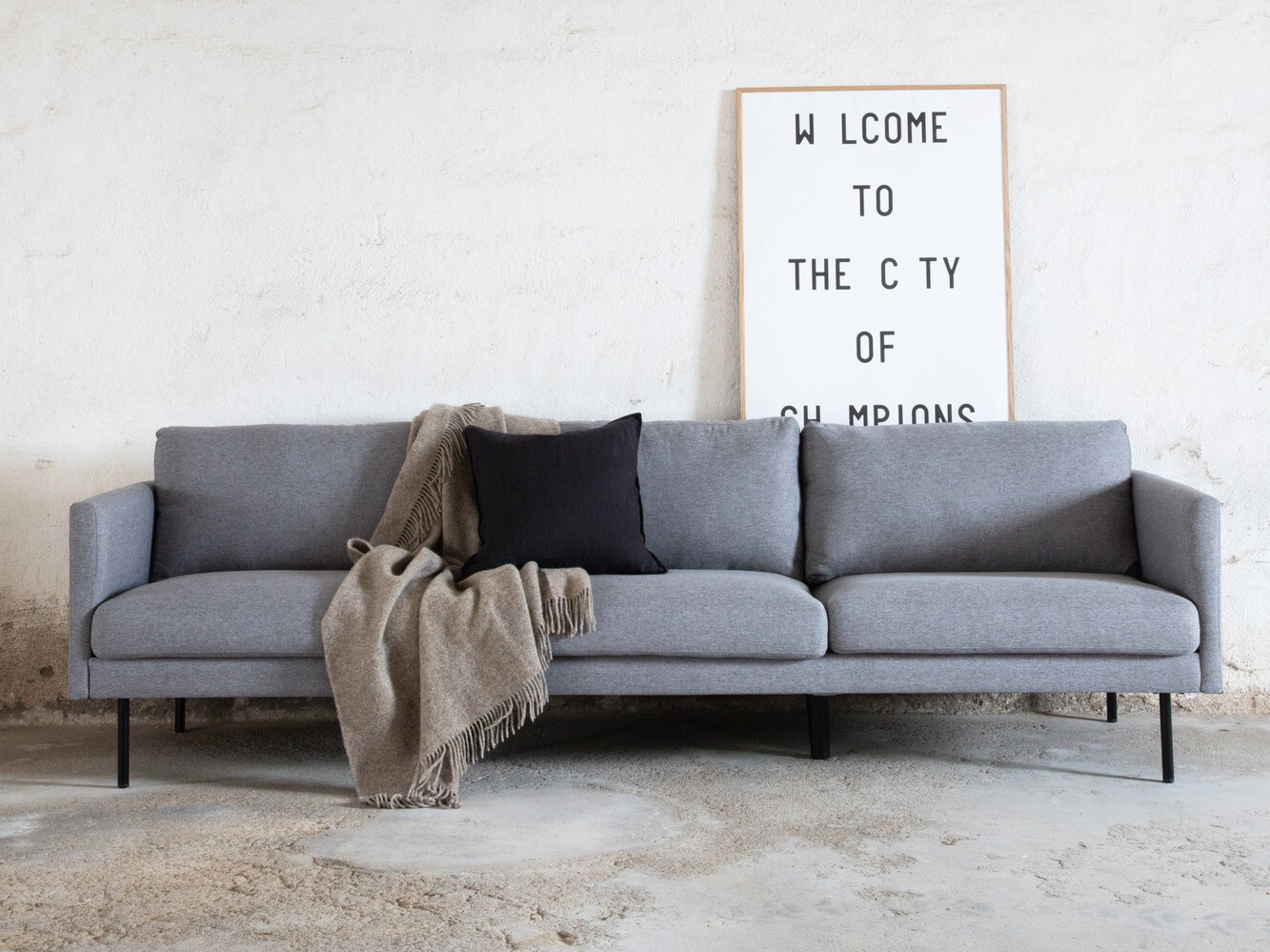 Canapé Fercame 103 (Gris + Noir)