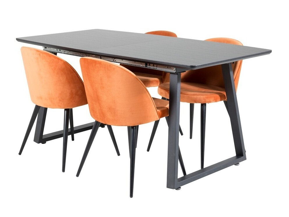 Salle à manger complète Dallas 1609 (Orange + Noir)