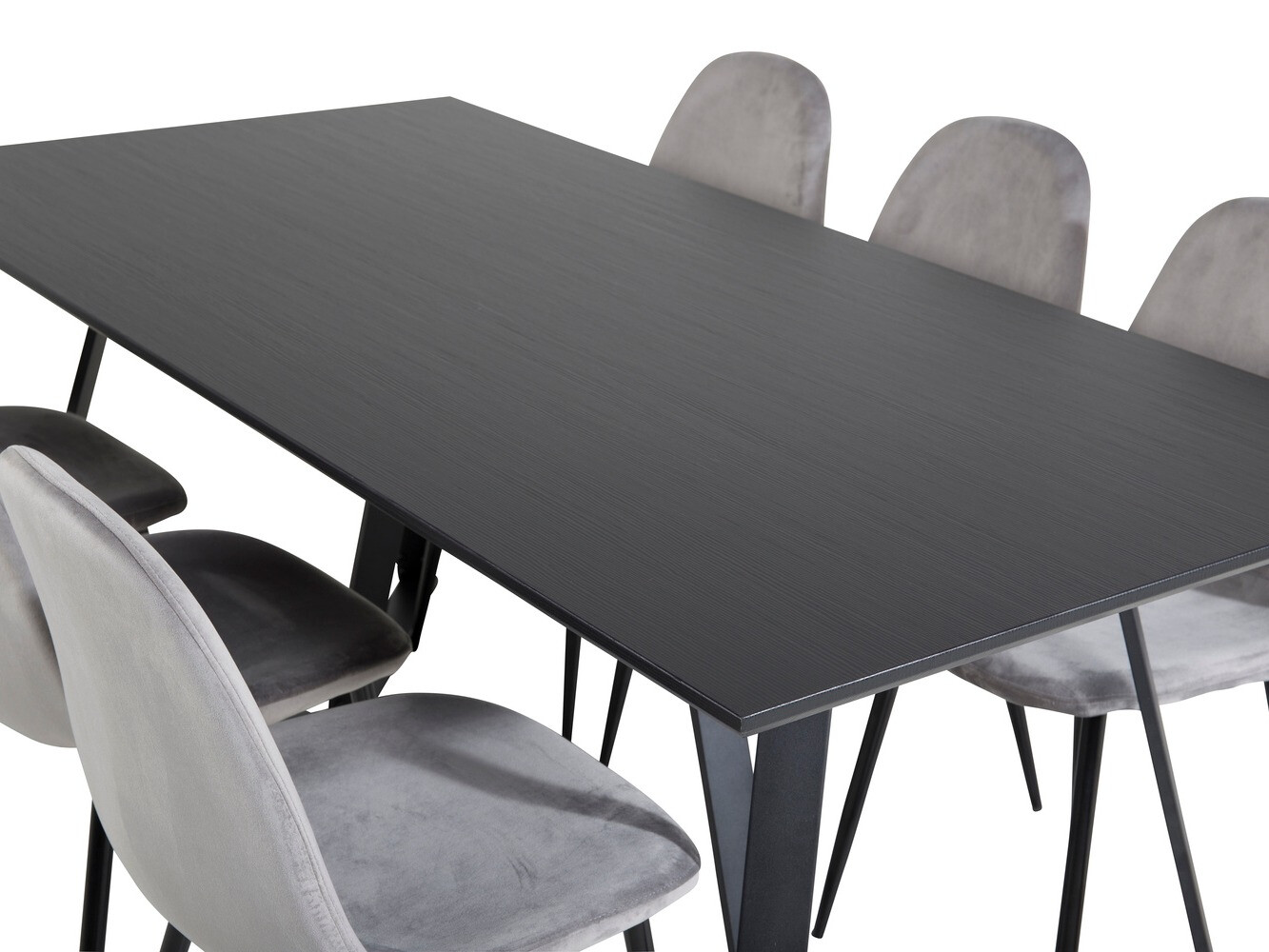 Salle à manger complète Dallas 2476 (Gris + Noir)
