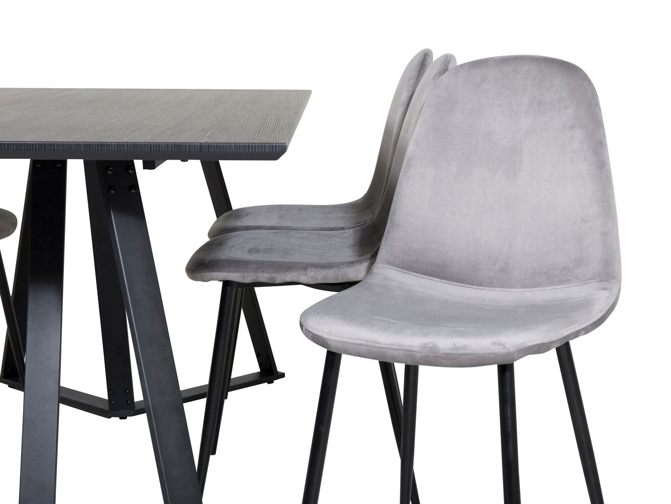 Salle à manger complète Dallas 2476 (Gris + Noir)