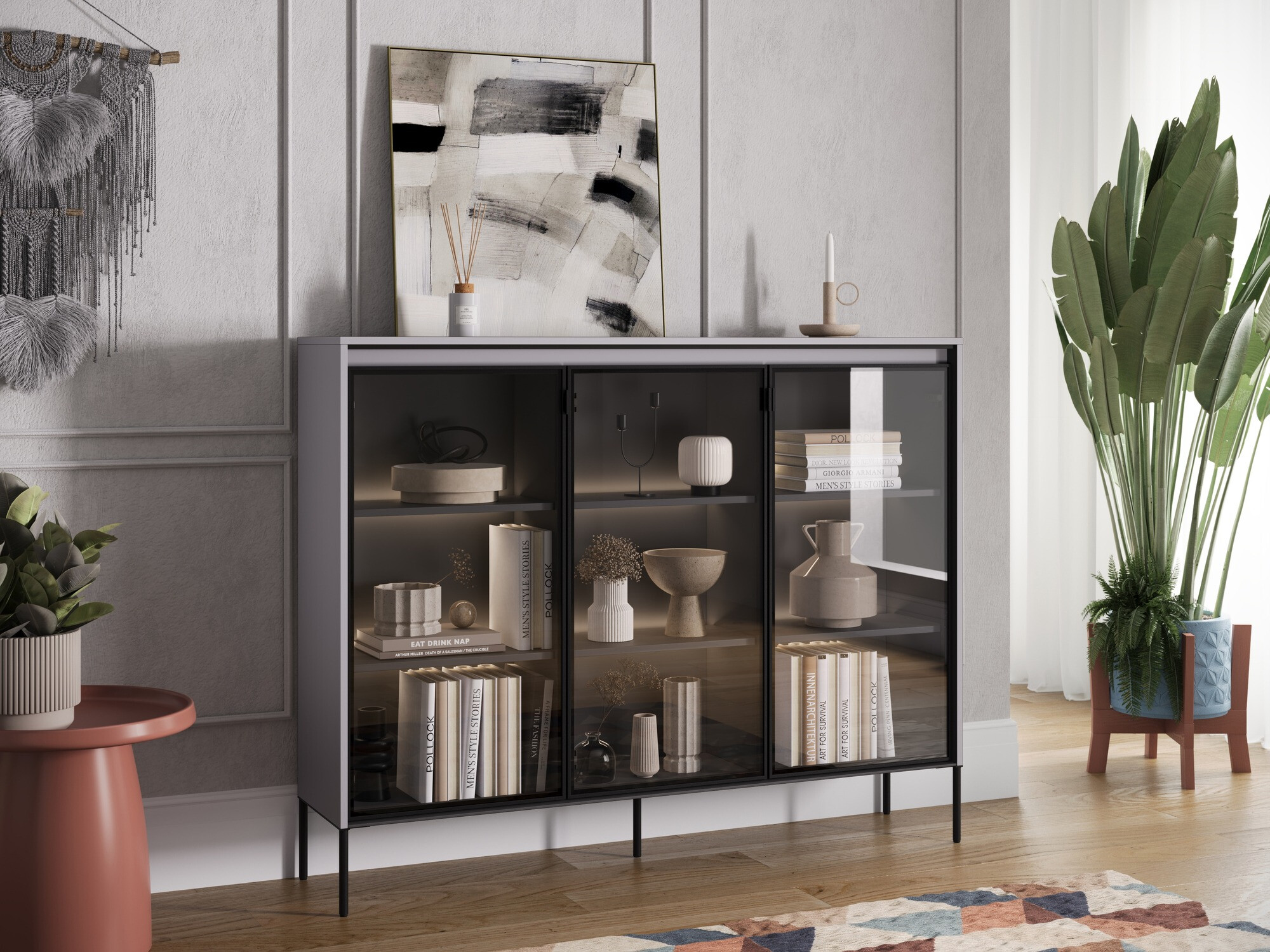 Buffet Fernolu 108 (Gris + Noir)