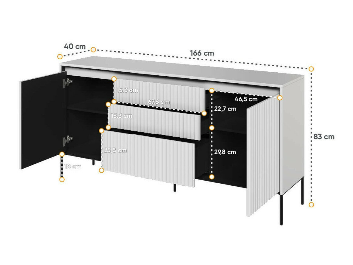 Commode Fernolu 100 (Blanc + Noir)