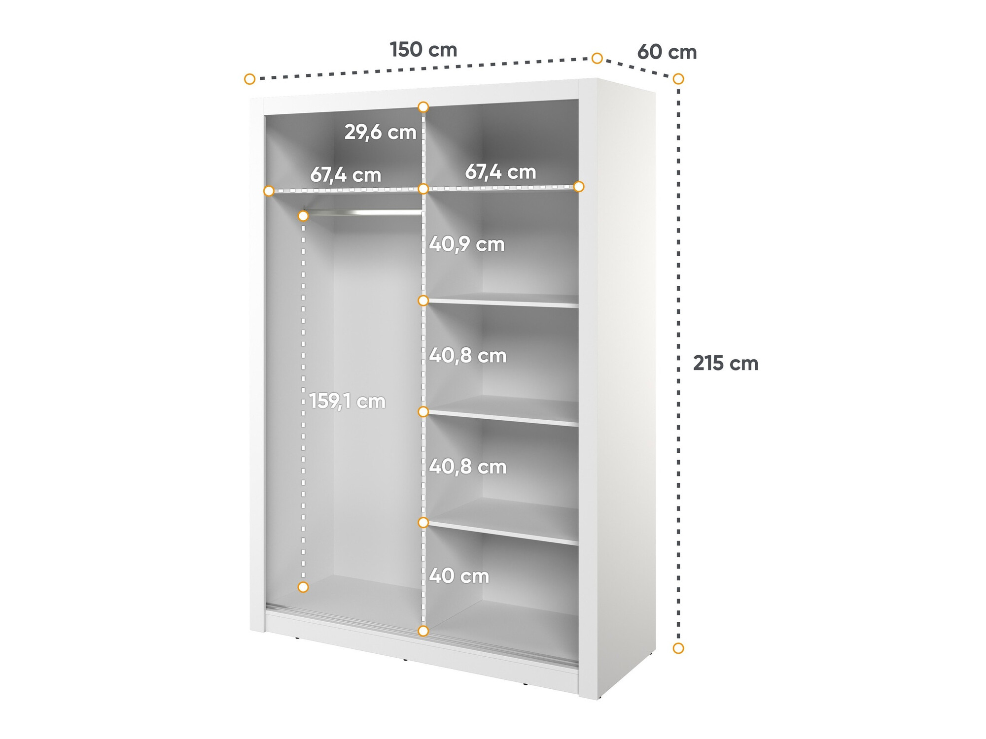Armoire Fresno 152 (Blanc)