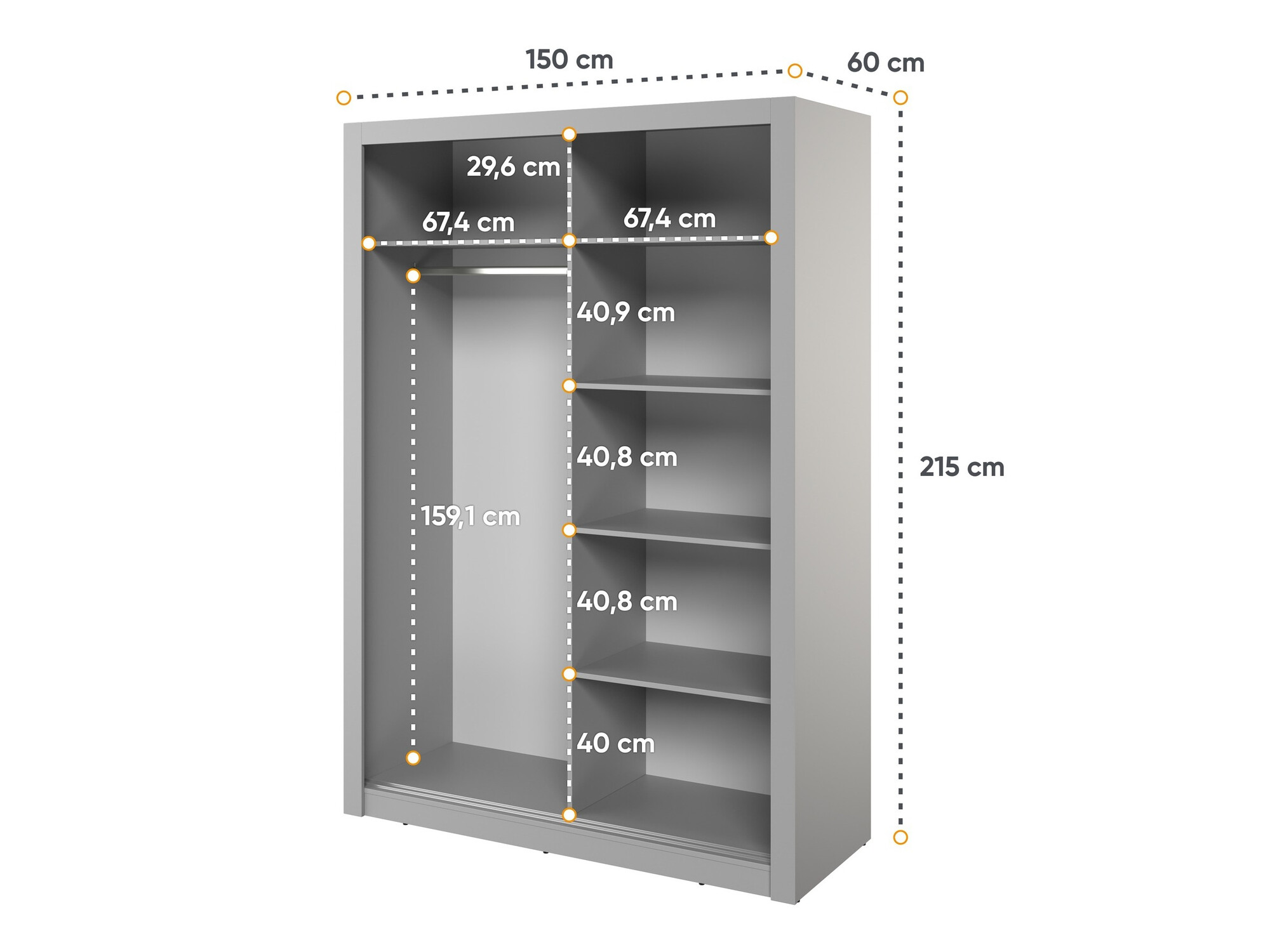 Armoire Fresno 152 (Gris)