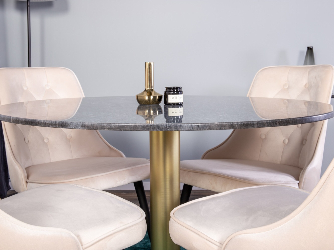 Salle à manger complète Dallas 370 (Beige + Noir)