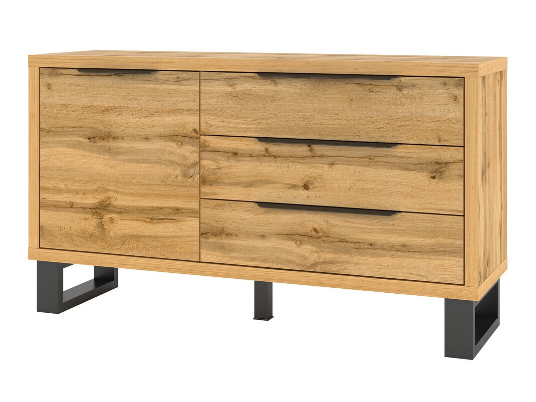 Commode Avicavu 109 (Chêne wotan + Noir)