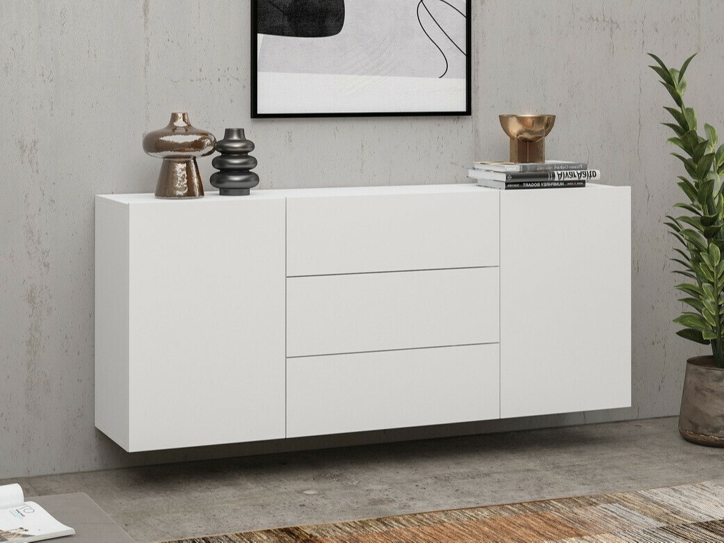 Commode Revmiru 103 (Blanc + Chêne wotan)