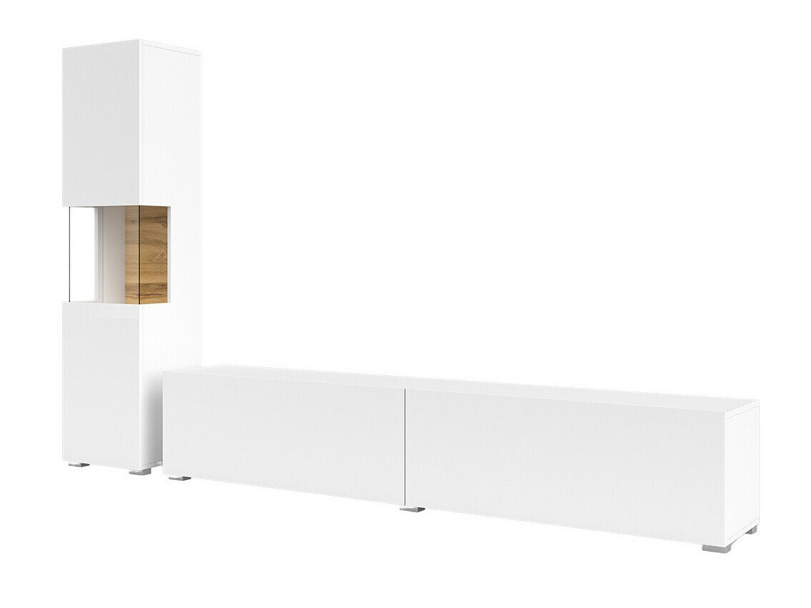 Ensemble de salon Revmiru 105 (Blanc + Chêne wotan)