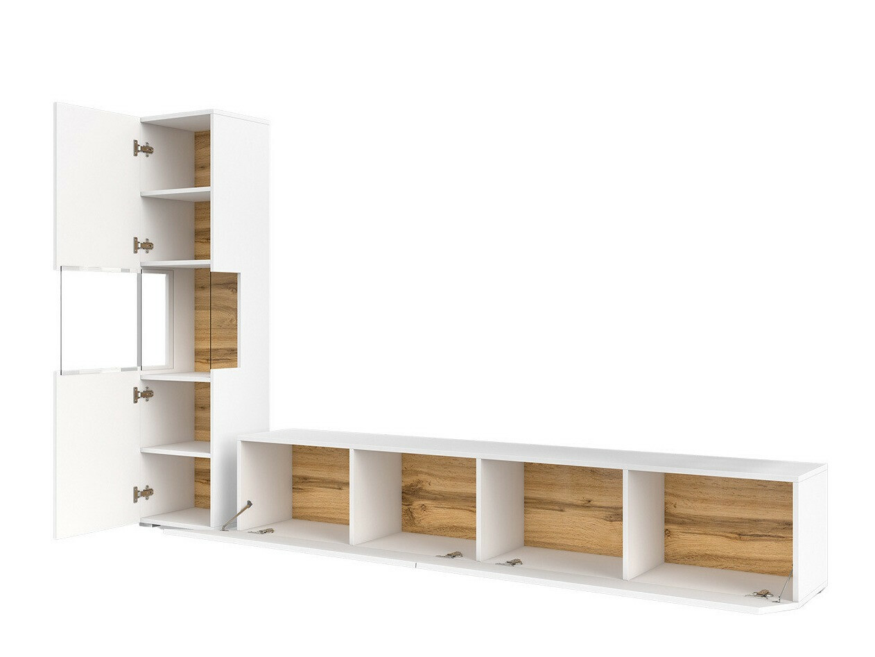 Ensemble de salon Revmiru 105 (Blanc + Chêne wotan)
