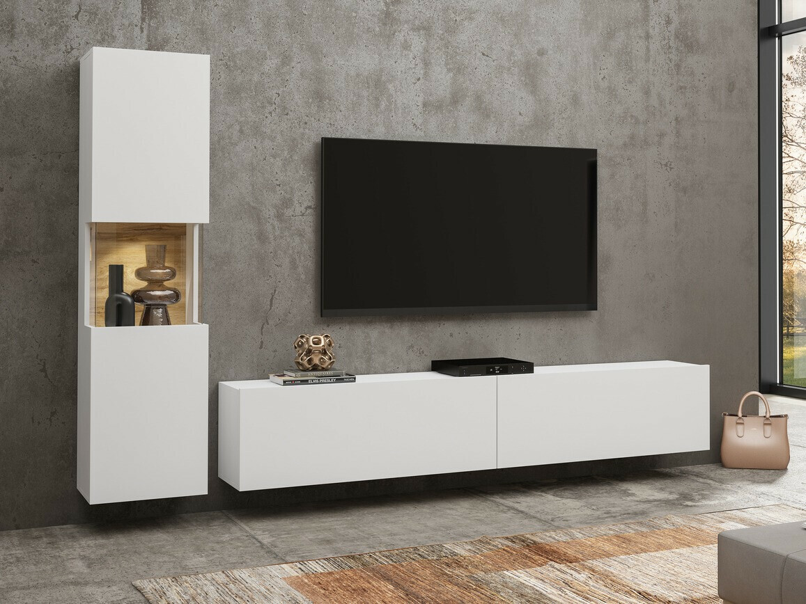 Ensemble de salon Revmiru 105 (Blanc + Chêne wotan)
