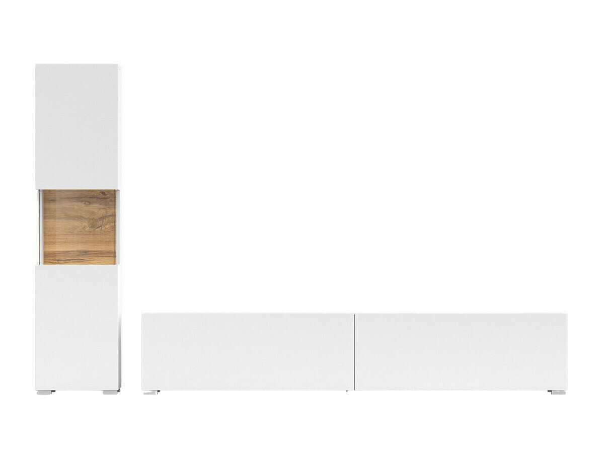 Ensemble de salon Revmiru 105 (Blanc + Chêne wotan)