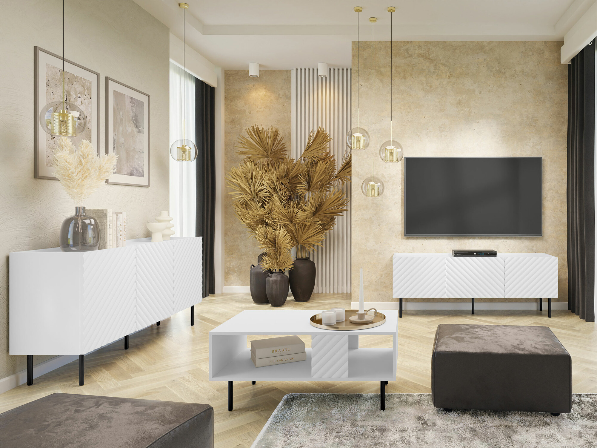 Ensemble de salon Sillen (Blanc)