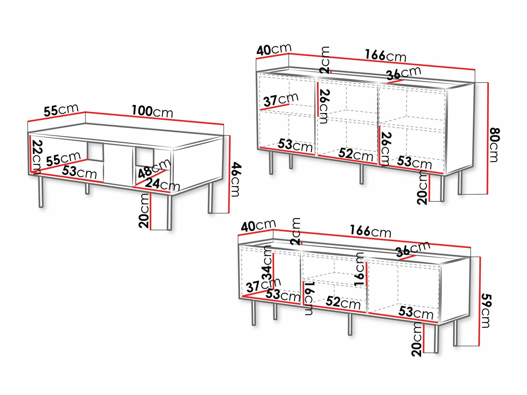 Ensemble de salon Sillen (Noir)