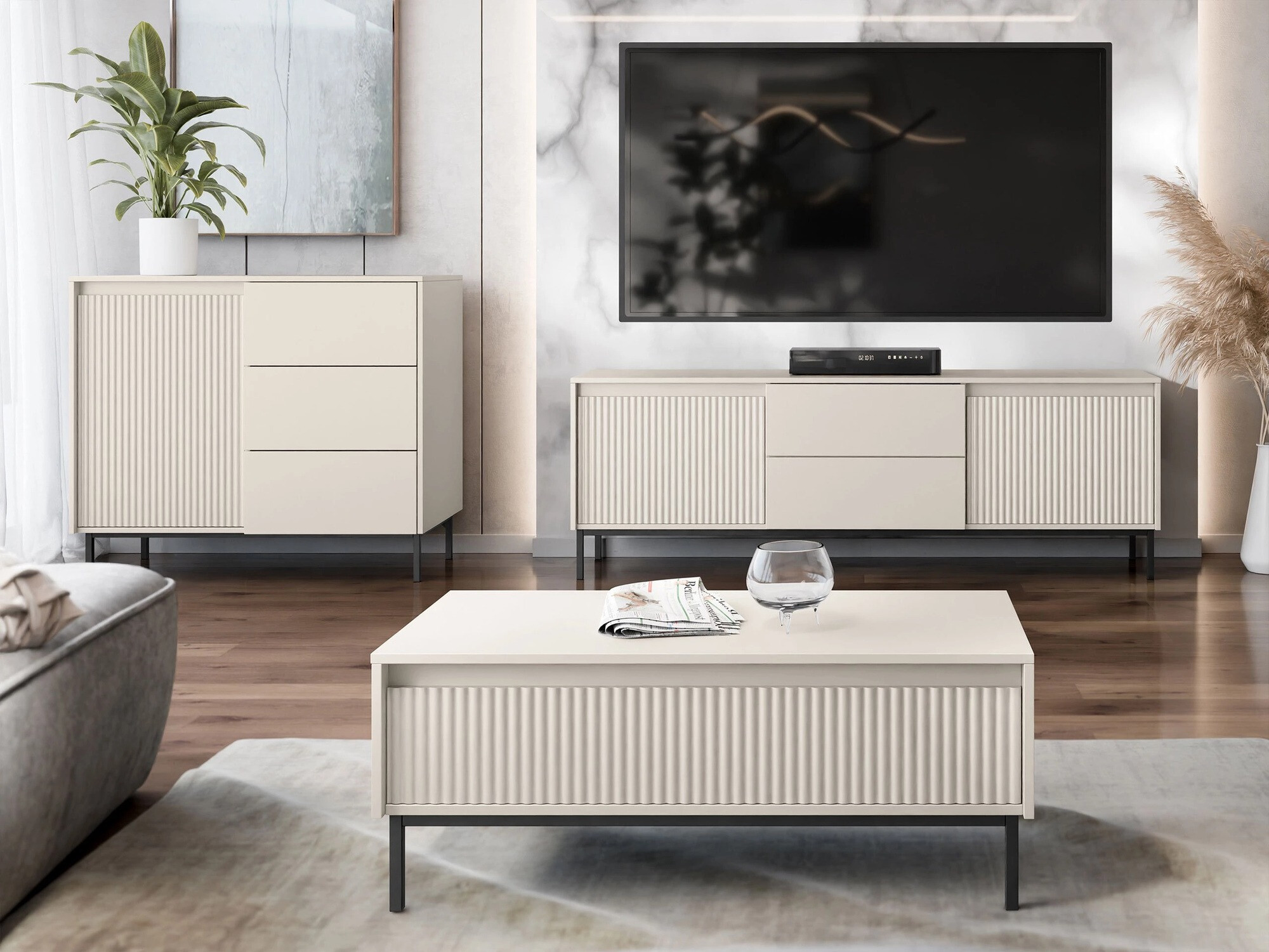 Ensemble de salon Comfivo Delruva II (Cachemire)