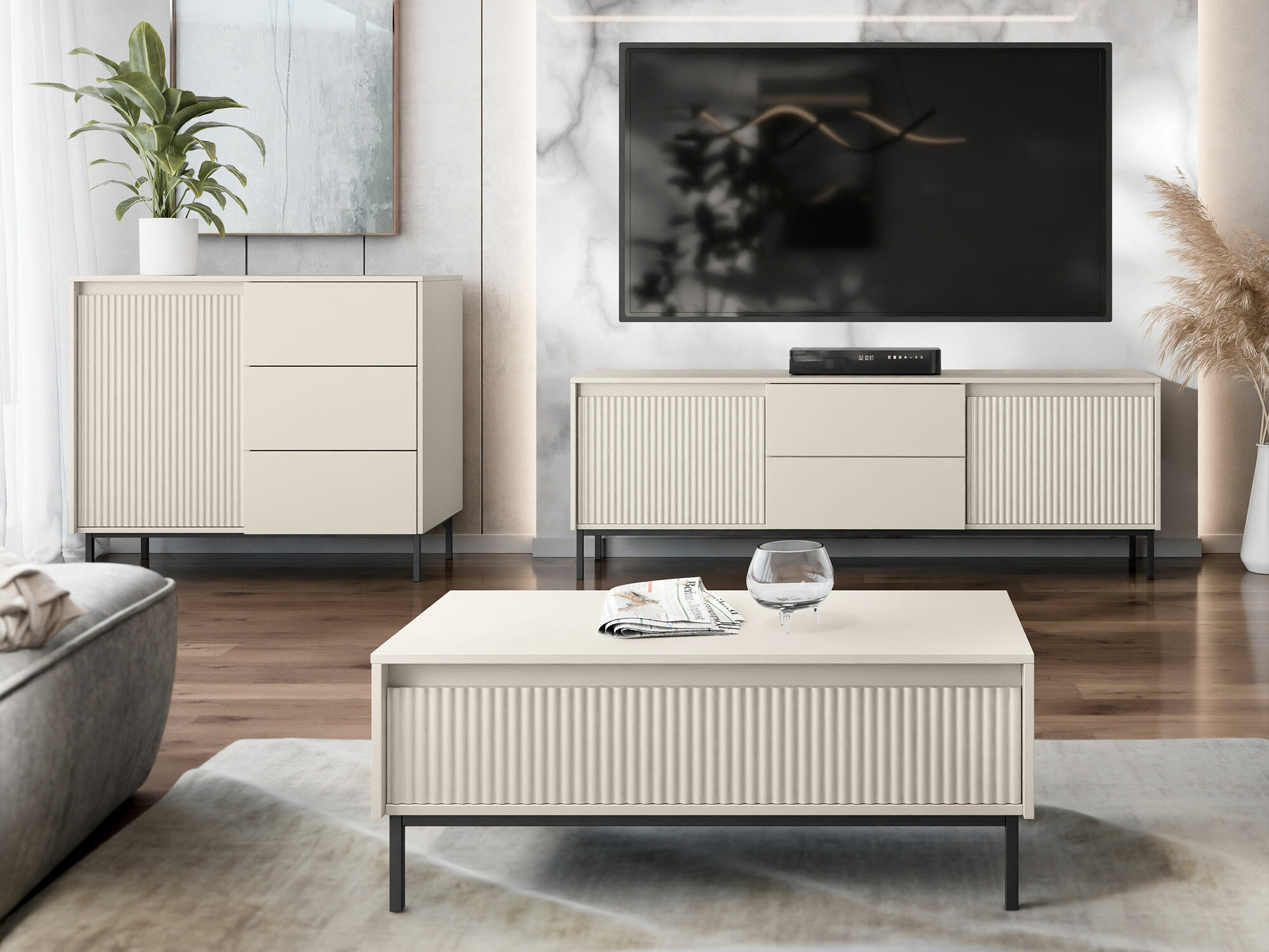 Meuble TV Comfivo Delruva I (Cachemire)