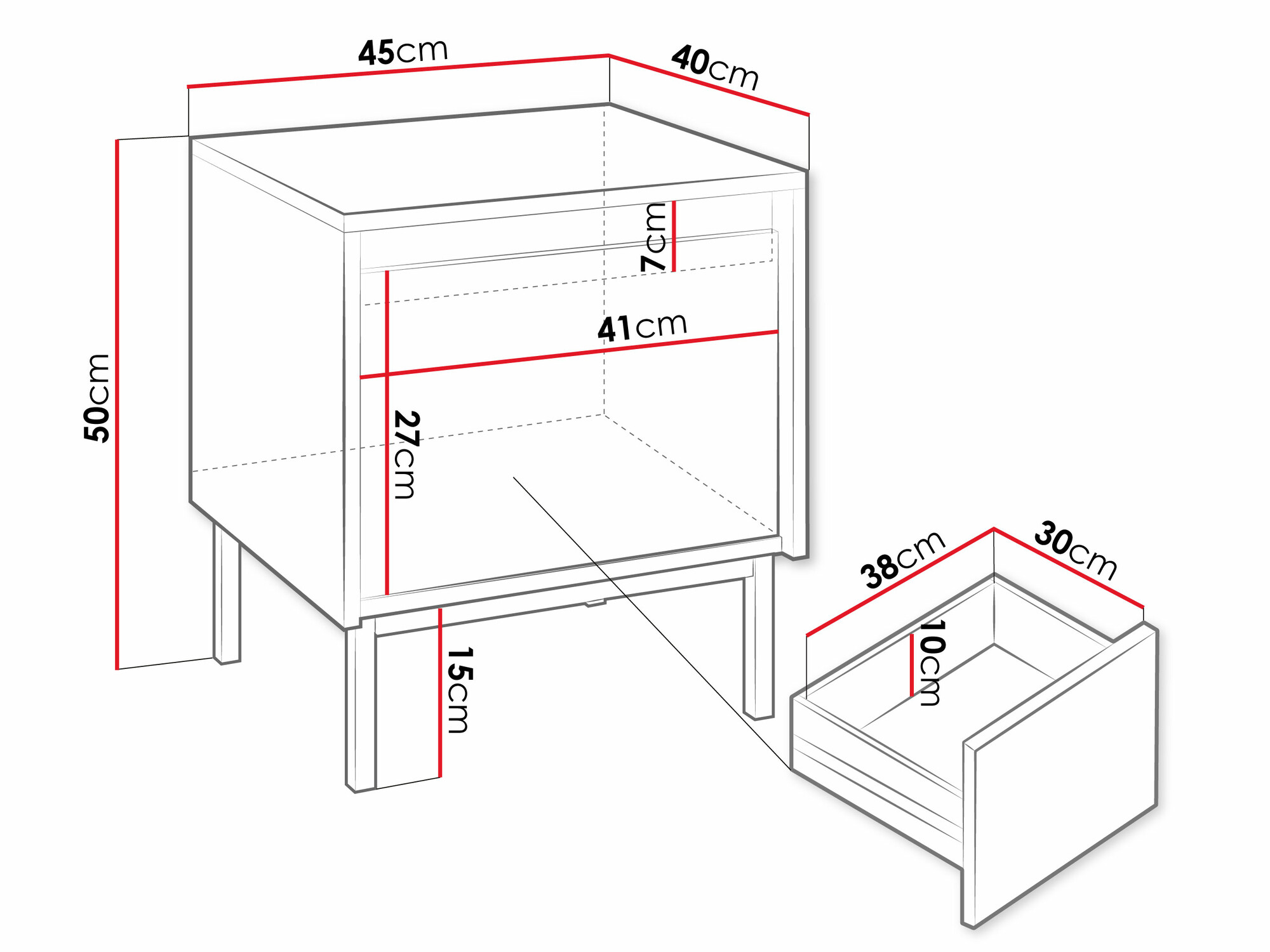 Table de chevet Comfivo Delruva (Cachemire)