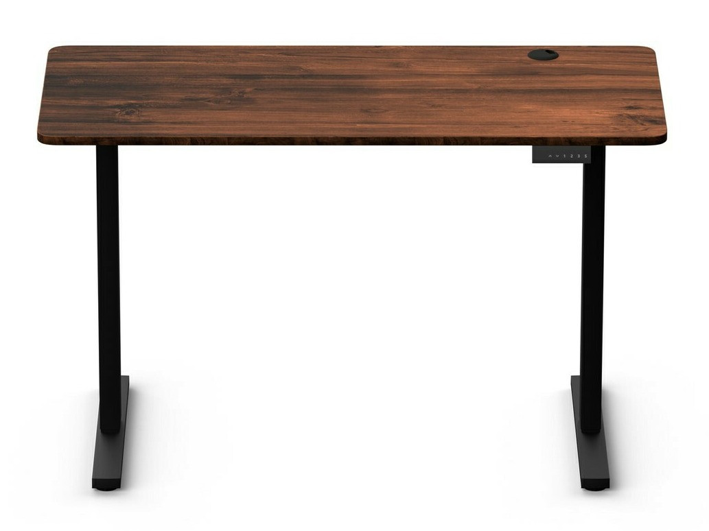 Bureau réglable en hauteur Lodi 103 (Bois sombre + Noir)