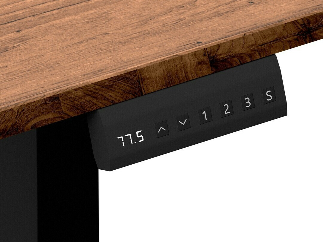 Bureau réglable en hauteur Lodi 103 (Bois sombre + Noir)