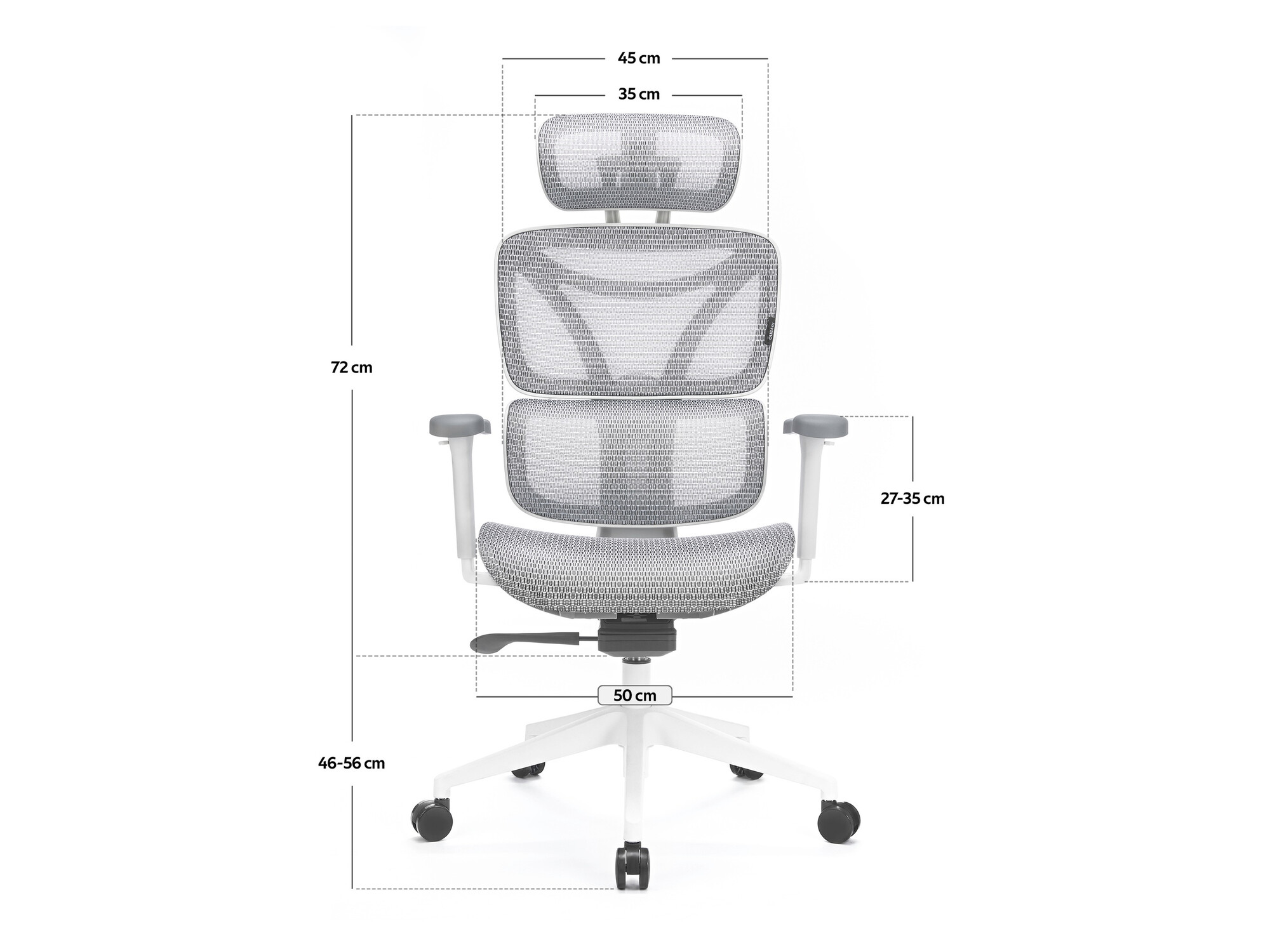 Chaise de bureau Lodi 104 (Blanc + Gris)