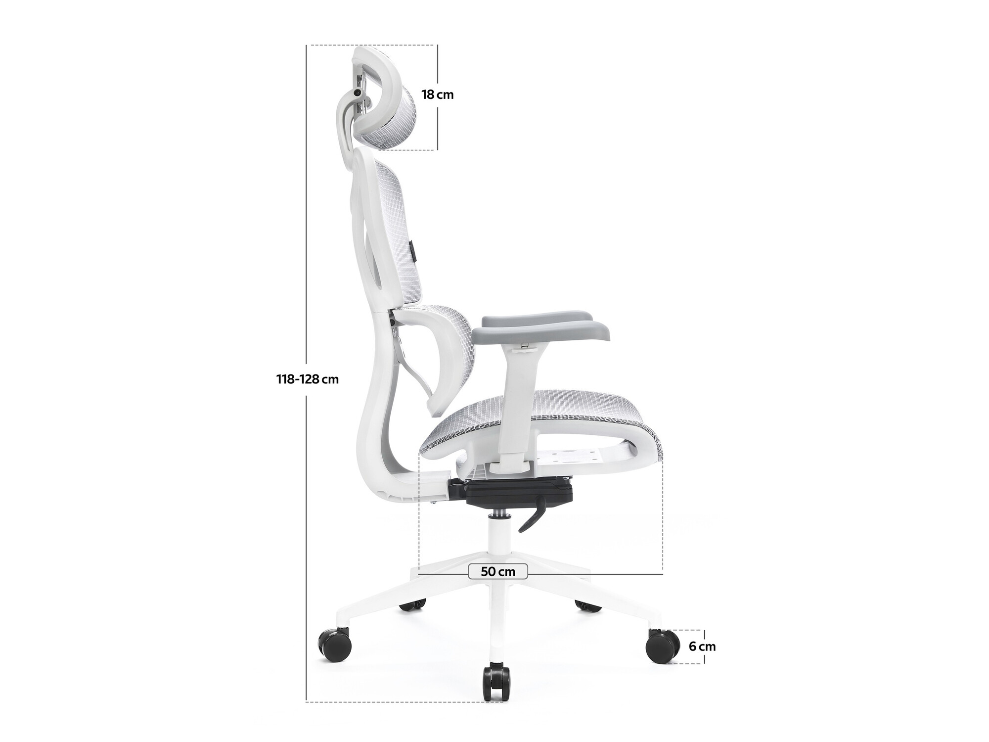 Chaise de bureau Lodi 104 (Blanc + Gris)