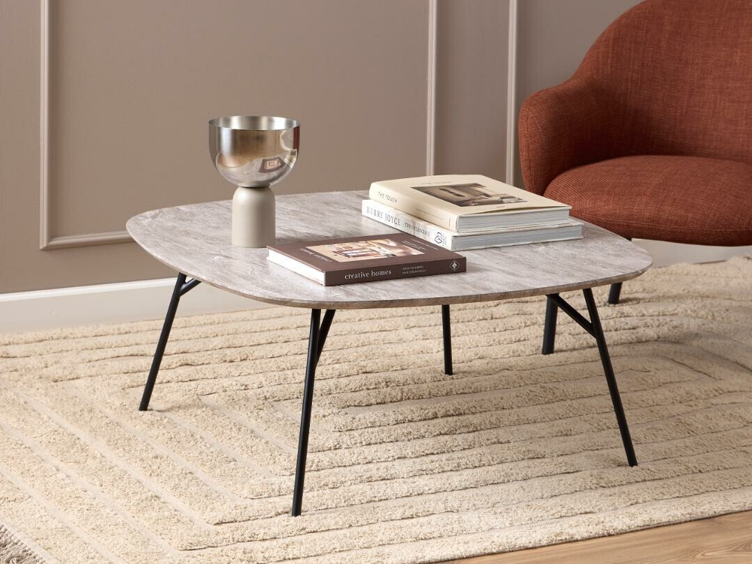 Table basse Norsica 903 (Noir + Marbre gris)